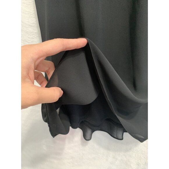 BCX Gold Jewel Beaded Halter Keyhole Neck Sleeveless Tank Blouse Flowy Black XXS - Picture 8 of 9